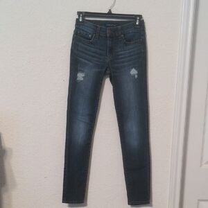 Aeropostale Women's Distressed Straight Leg Low Rise Jegging Jeans Size 2R